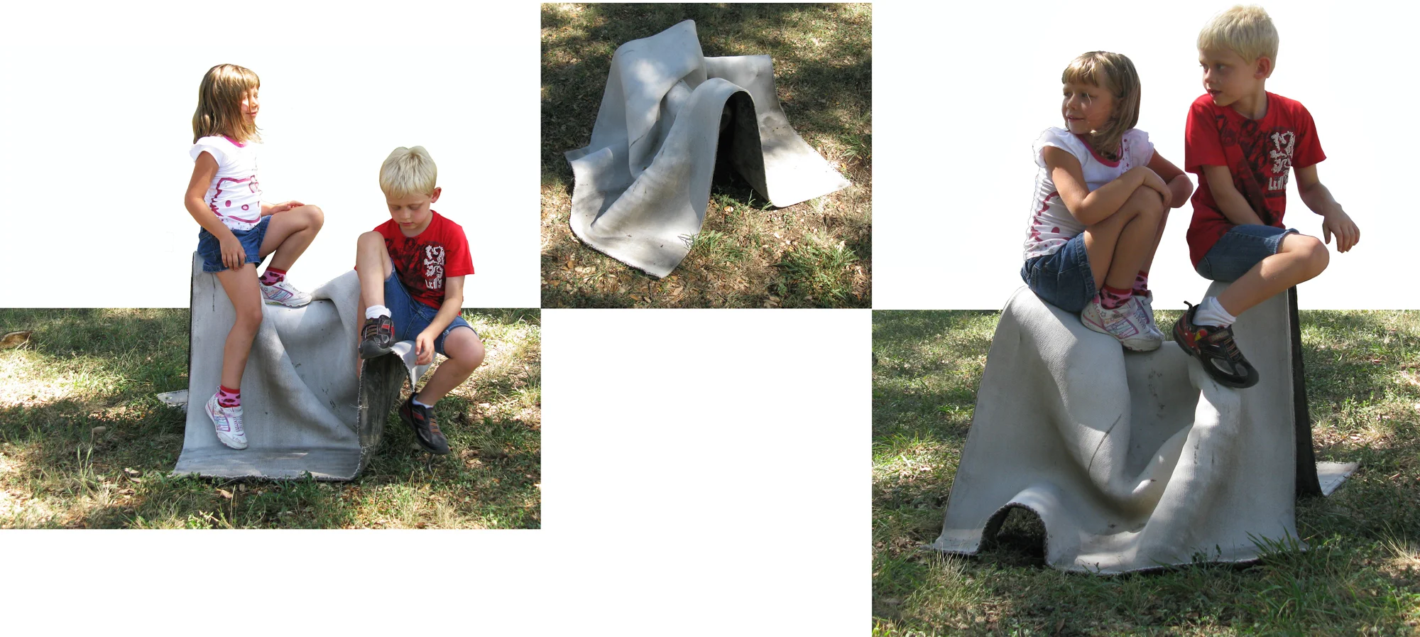 Concrete Canvas Play Furniture , By Taeg Nishimoto is made from Concrete Canvas, placed on a form-shaping structure. The forms are intended to provoke playfulness in their interaction with children.