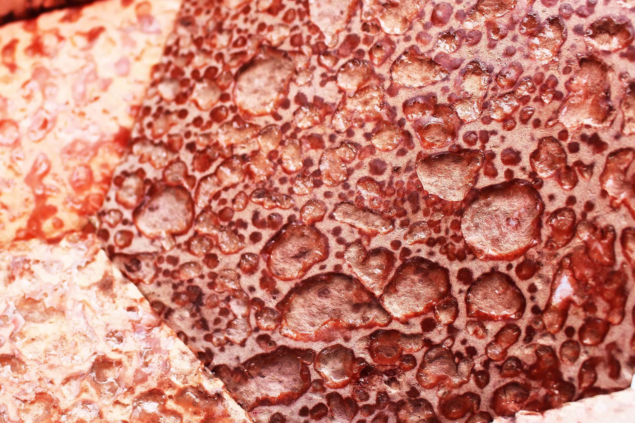 A close up of Hannah Elisabeth Jones' 'Burnt Umber' BioMarble, 2017