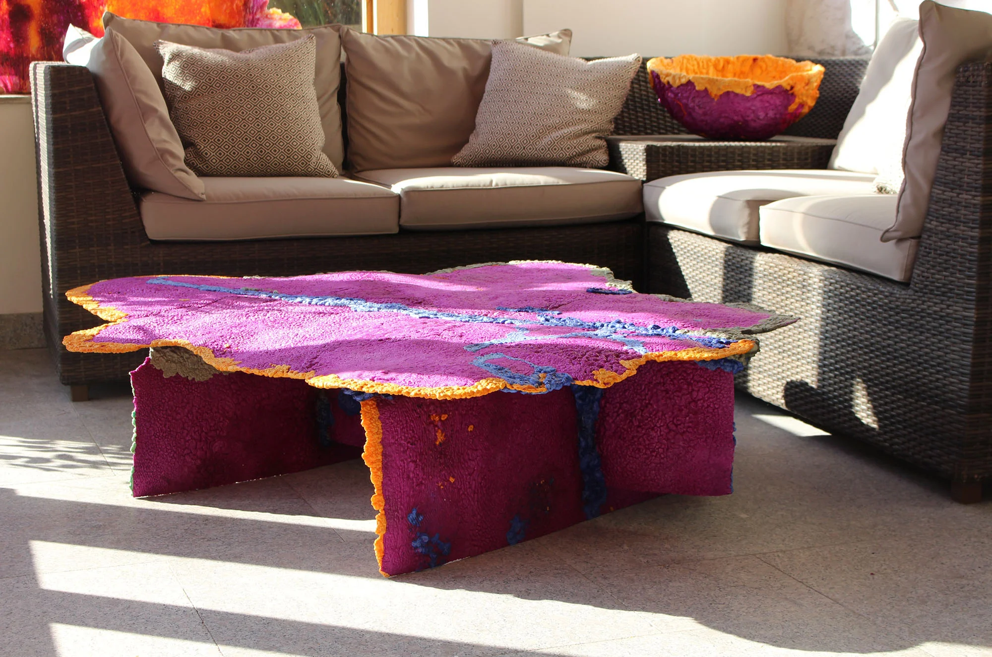 Recycled polystyrene furniture by Sam Lander