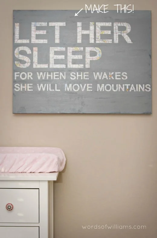 DIY Nursery Art - Let Her Sleep