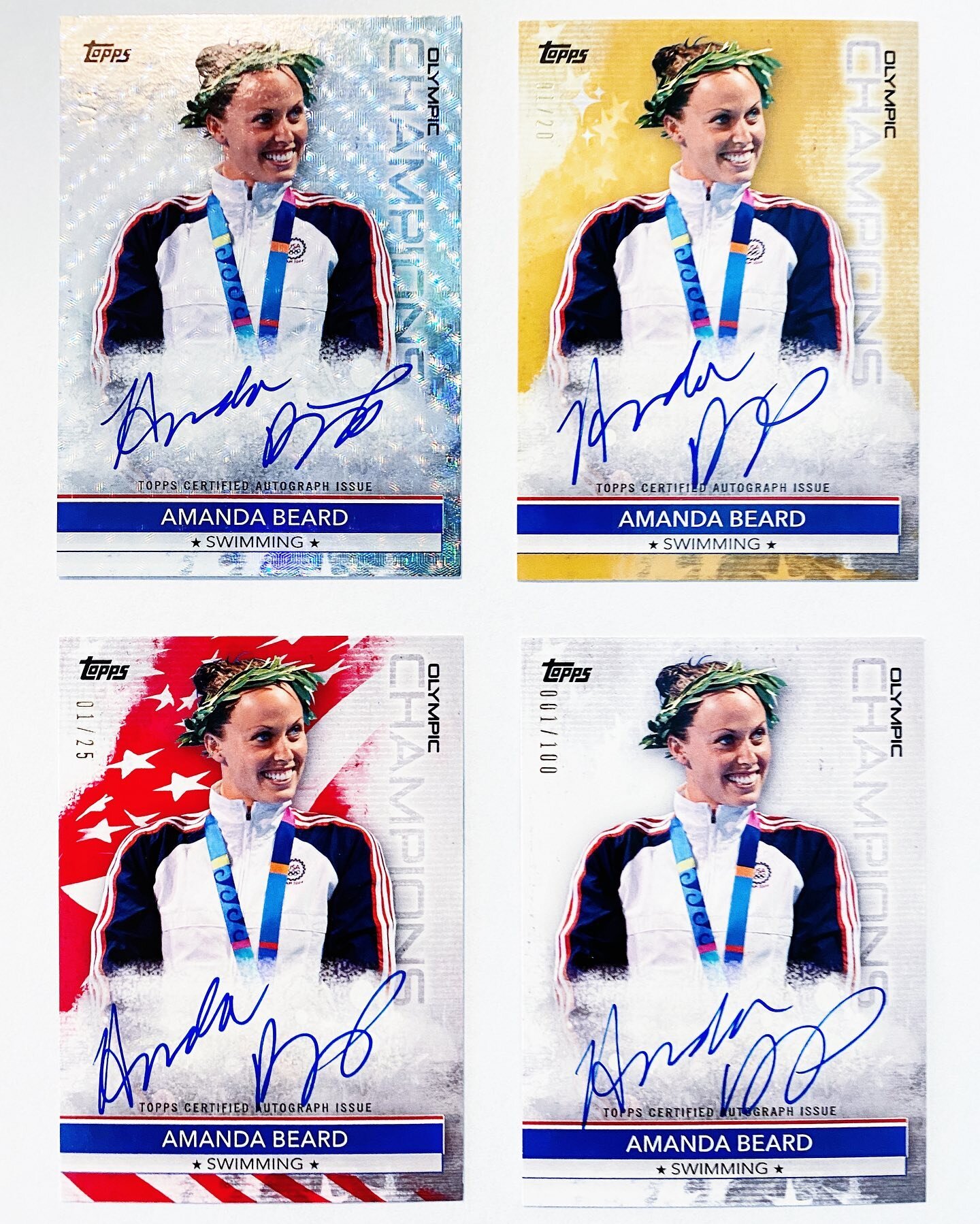 I&rsquo;ve seen some of my @topps Olympic Champions out in the wild but I haven&rsquo;t seen my 1/1 yet!!! Post and tag me if you pull it! 🏆🥇 #topps #cardcollector #cardcollection #olympics #swimming #oneofone