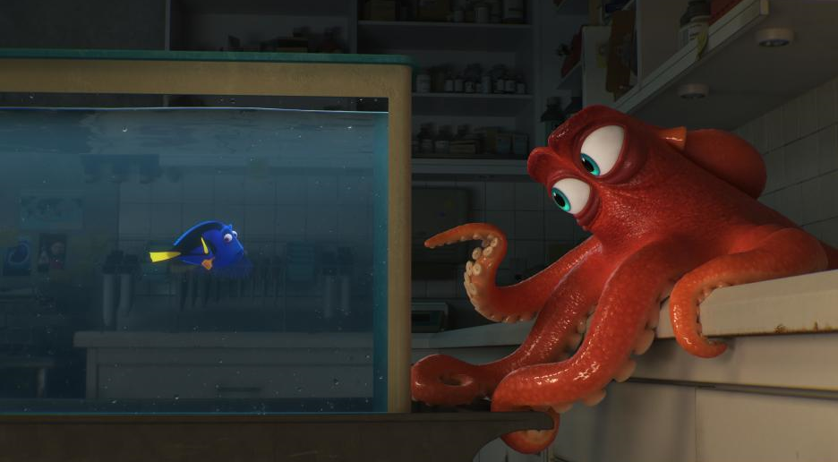 Ellen DeGeneres voices Dory and Ed O'Neill voices Hank in Andrew Stanton and Angus MacLane's Finding Dory