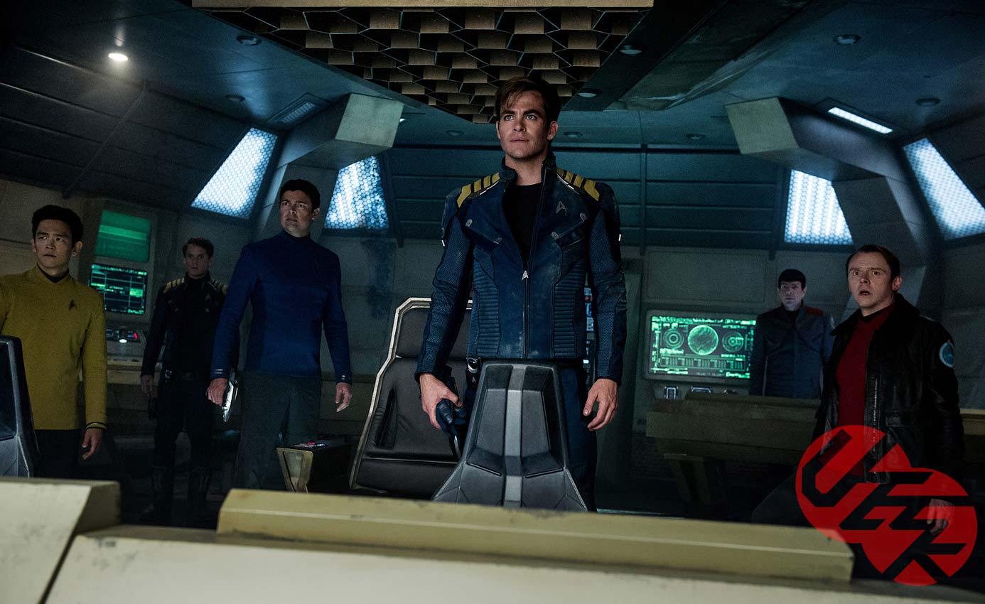 John Cho, Anton Yelchin, Karl Urban, Chris Pine, Zachary Quinto, and Simon Pegg star in Star Trek Beyond.