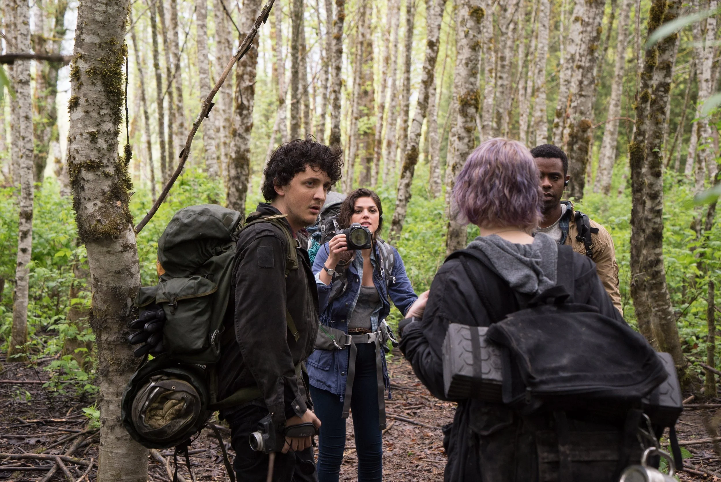 Wes Robinson, Callie Hernandez, Valorie Curry, and Brandon Scott star in Blair Witch