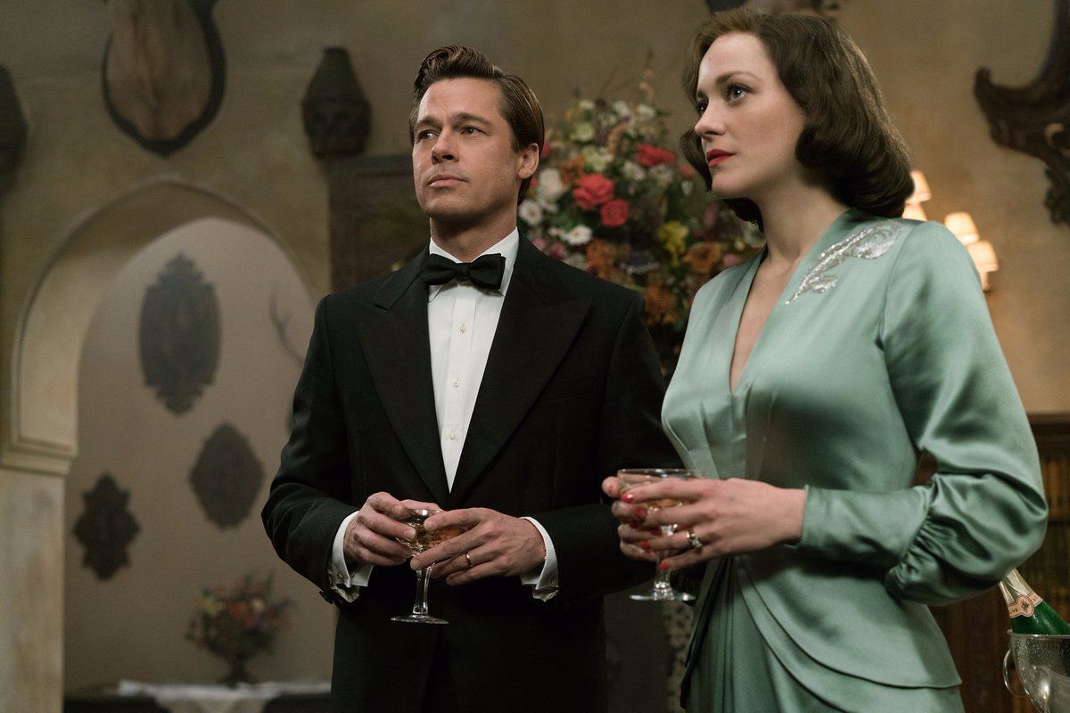 Brad Pitt and Marion Cotillard in Allied