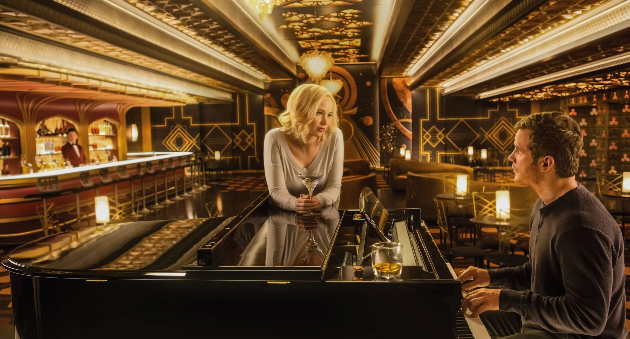 Michael Sheen, Jennifer Lawrence, and Chris Pratt star in director Morten Tyldum's Passengers