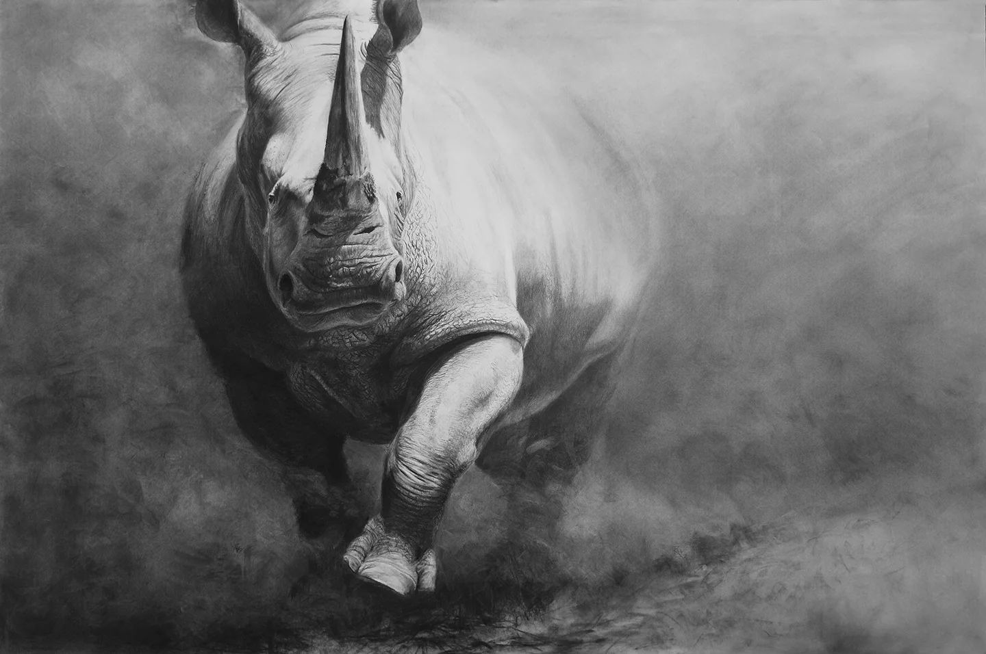 RHINO! - 6' x 4' - Charcoal - SOLD