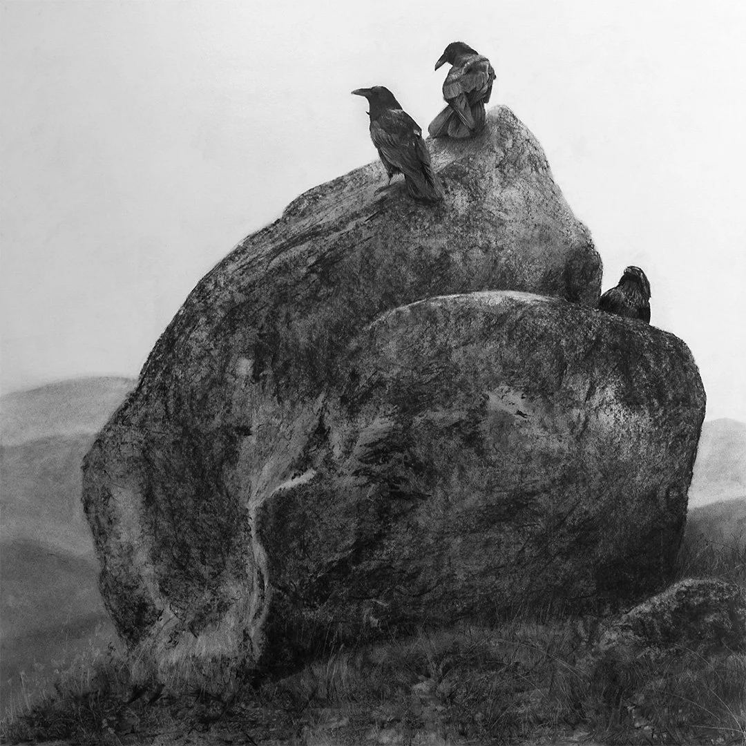 Rock Of Ages 45” x 45” charcoal - AVILABLE