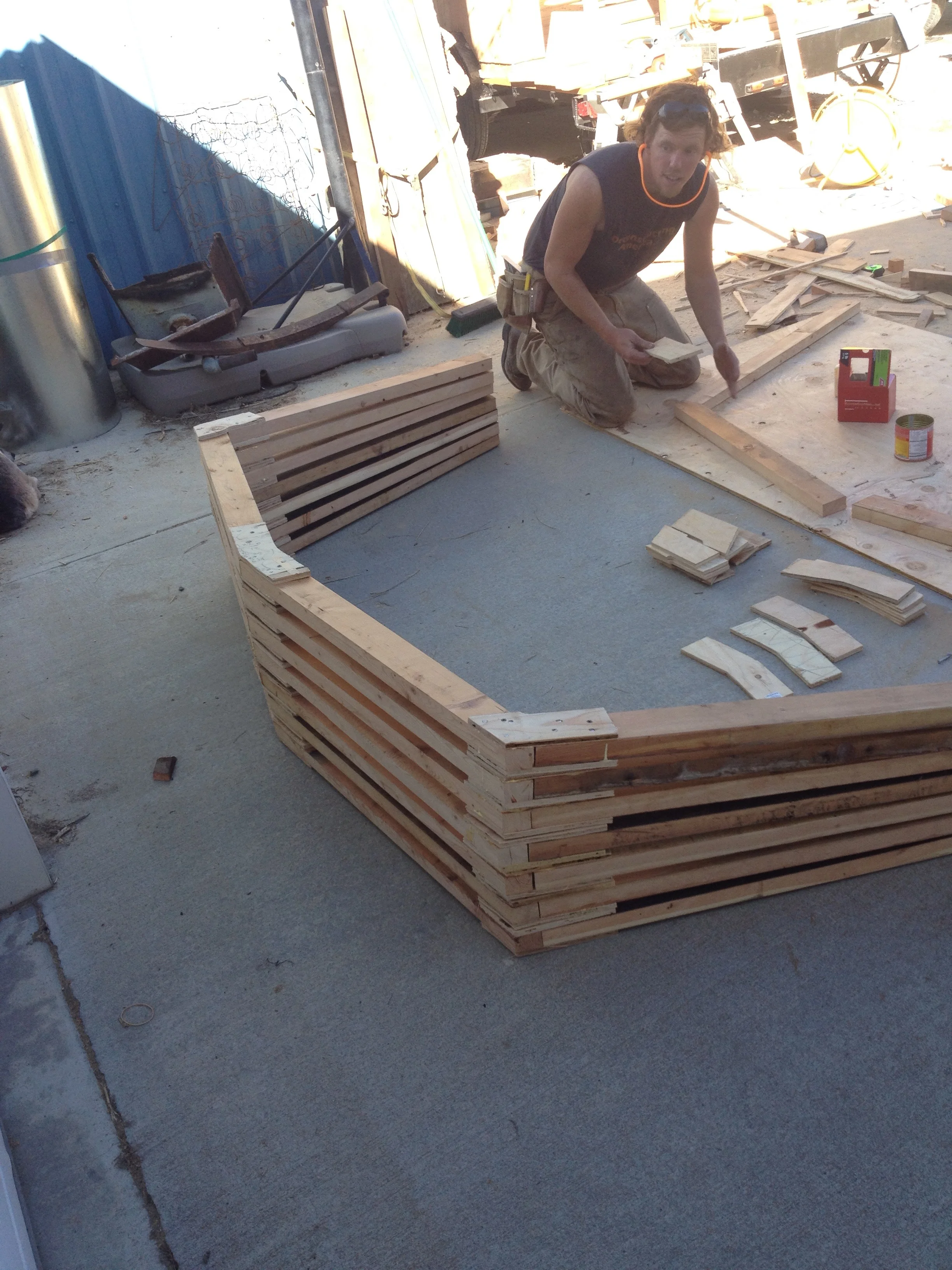 The gambrel roof trusses are a great way to give strength and a very open feeling to the space.
