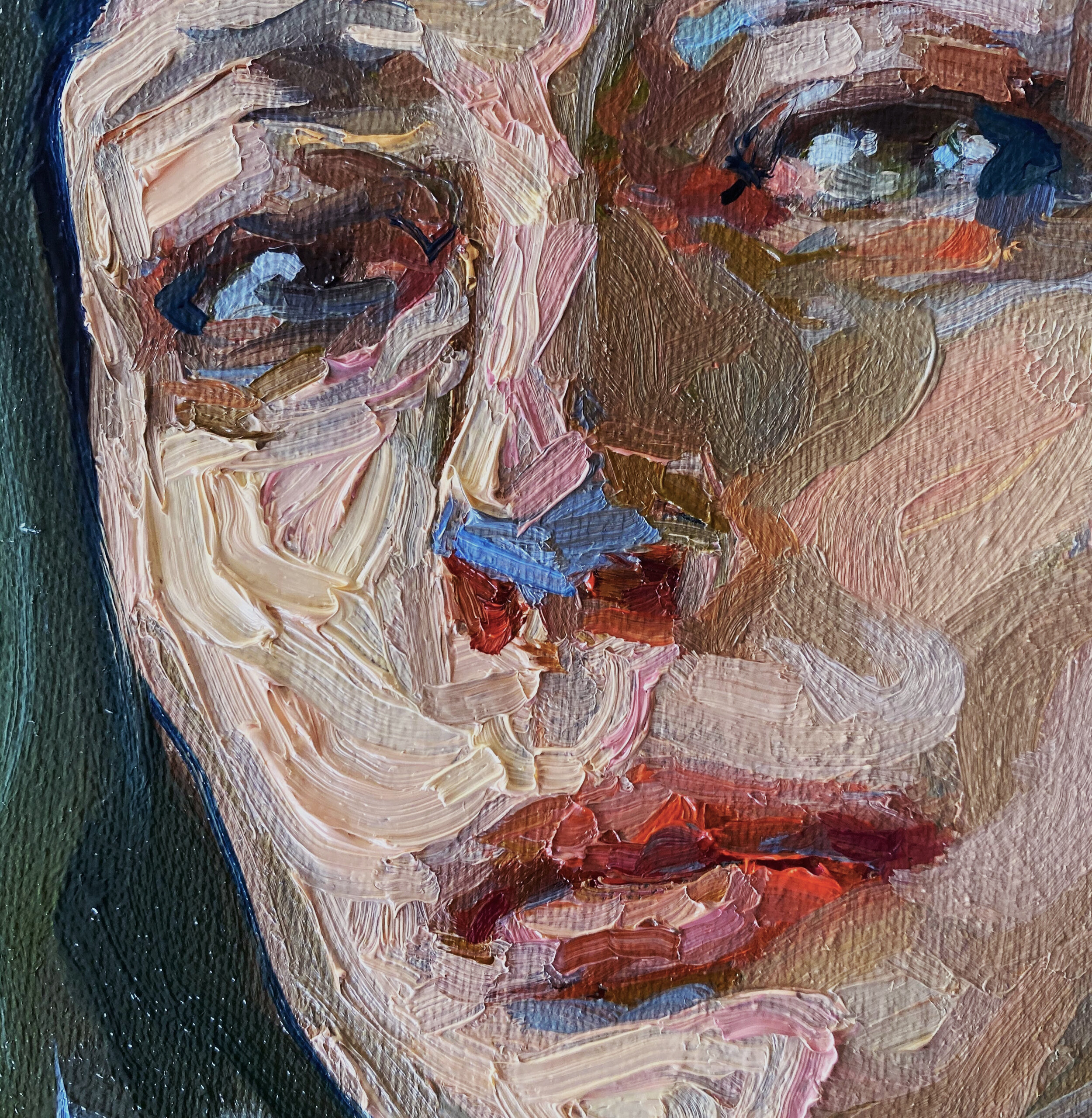 Portrait with a blue outline #2, detail