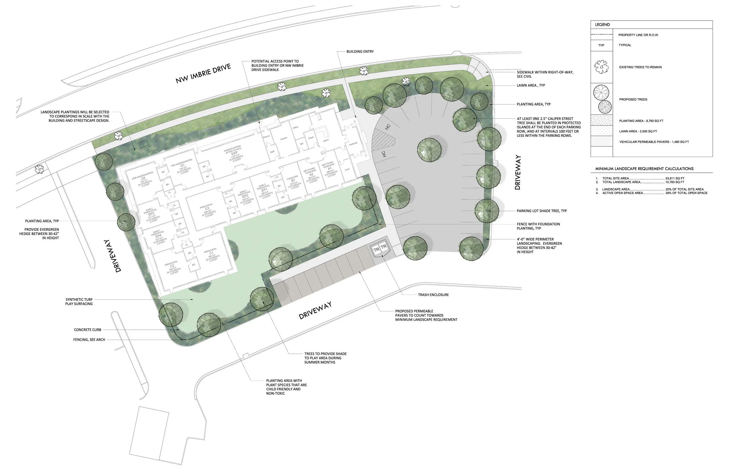Primrose School of Hillsboro - sustainable site plan