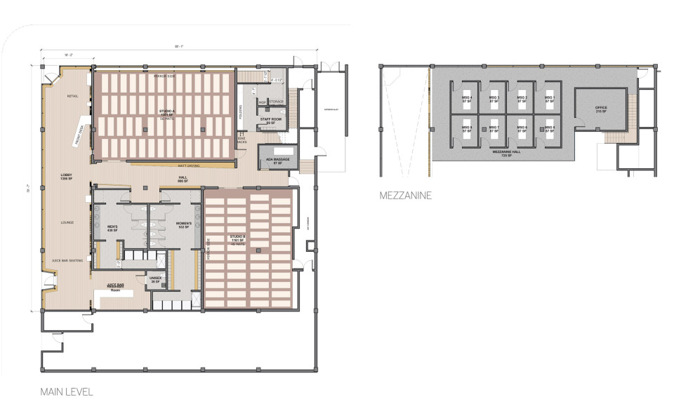 yoga studio floor plan