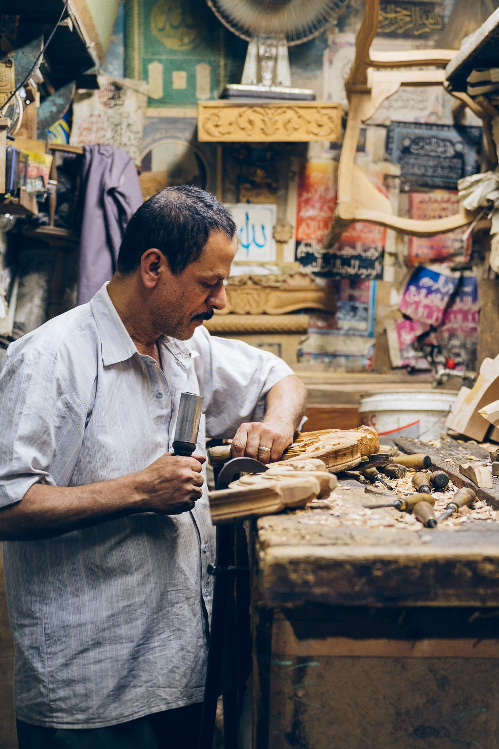 A carpenter at work
