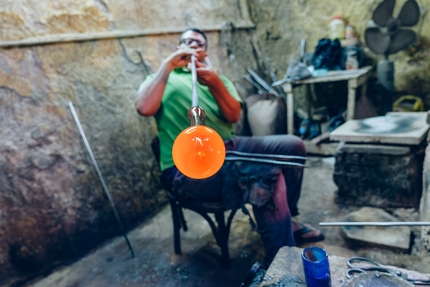 Hodhod's glassblowing workshop
