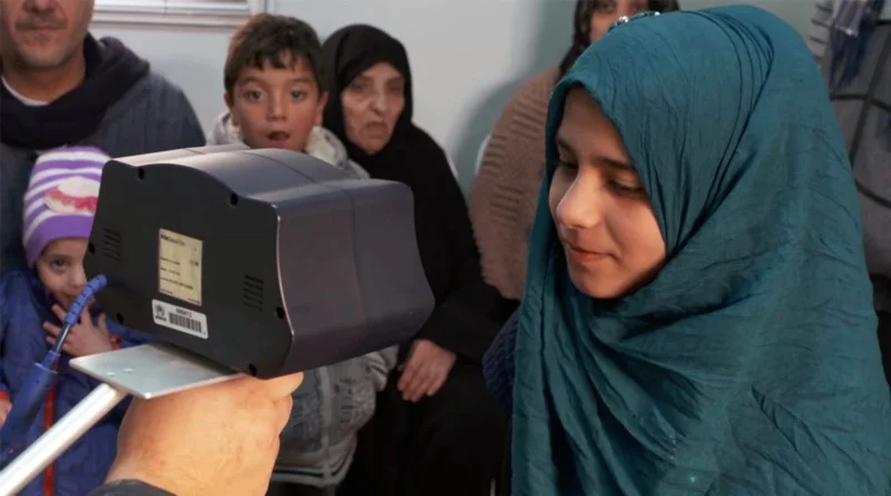 Iris scan of a syrian refugee at the Zaatari camp in Jordan. Pic by Engadget