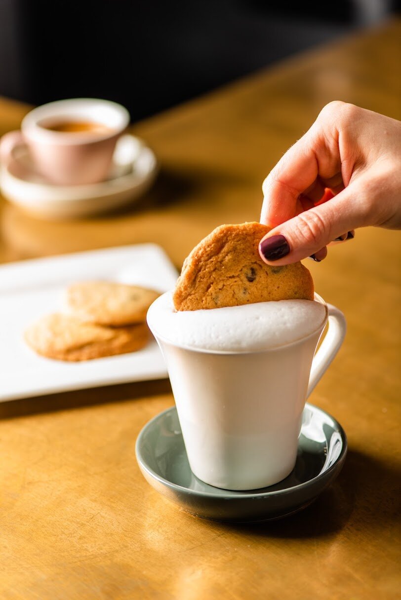 Coffee and cookie from Emma's Torch at the Brooklyn Public Library