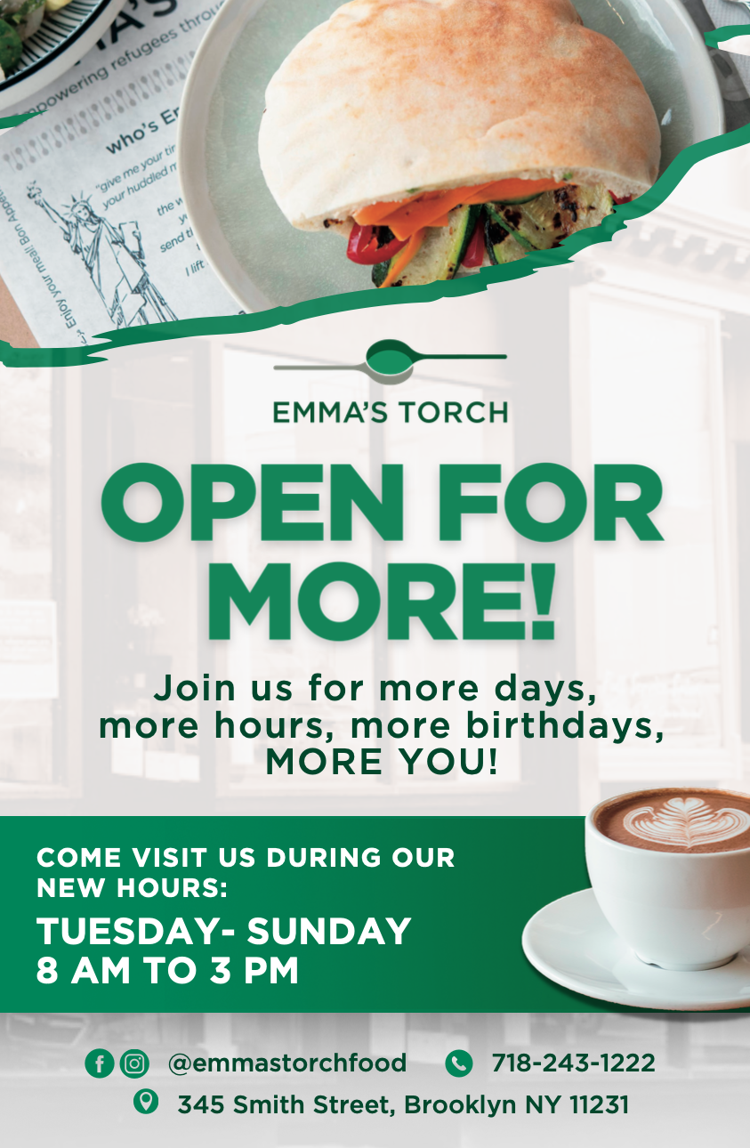 Emma's Torch, Now Open for More!