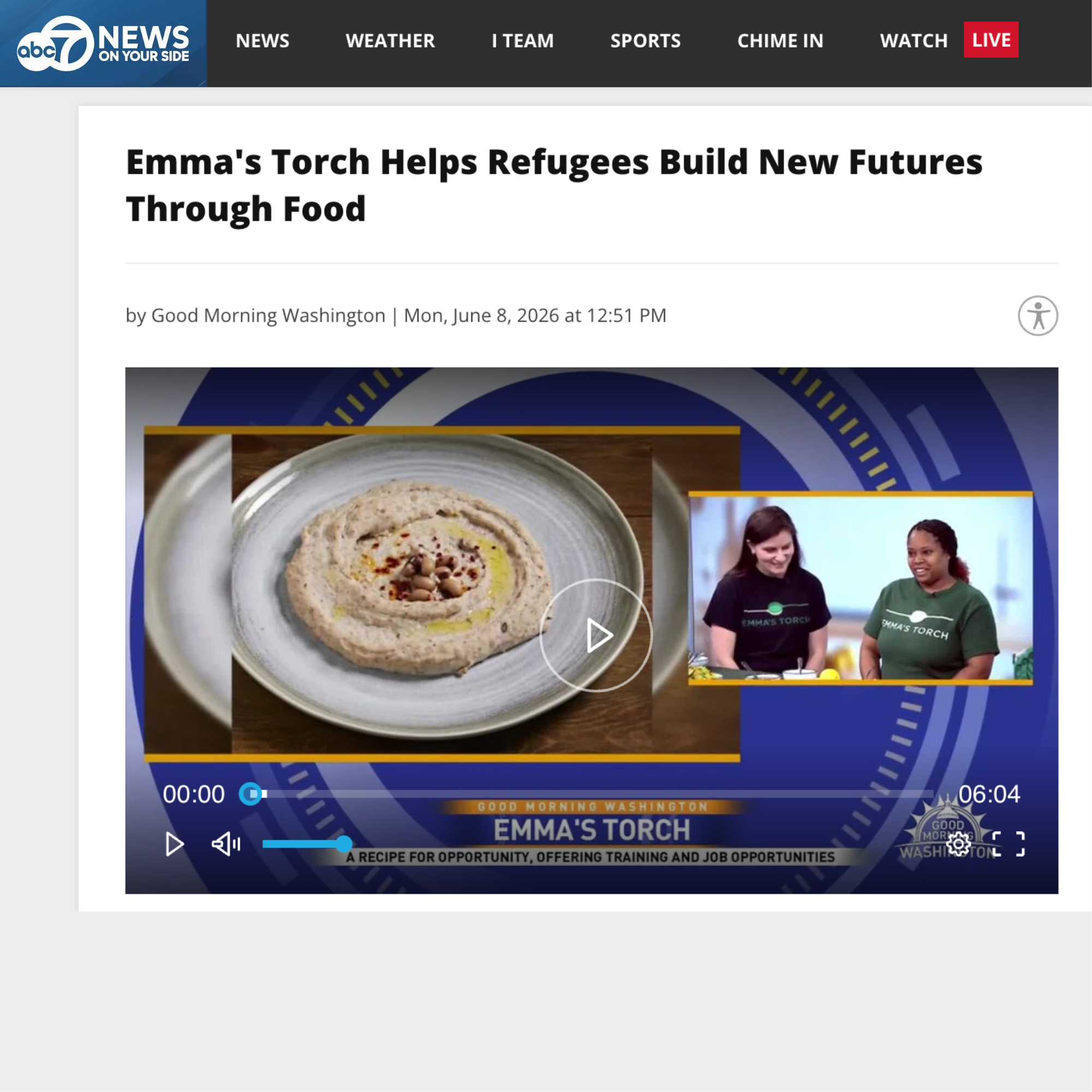 Emma’s Torch on ABC 7 News