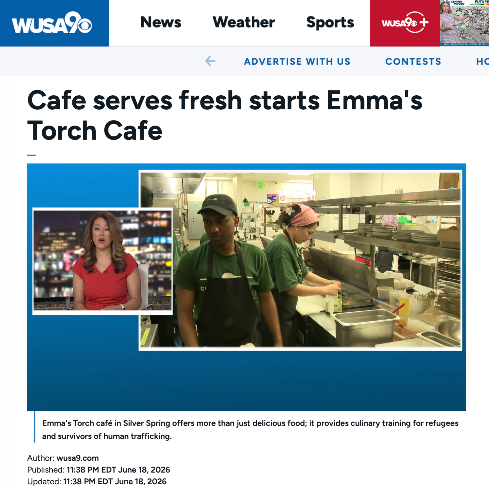 Emma’s Torch on WUSA 9 News