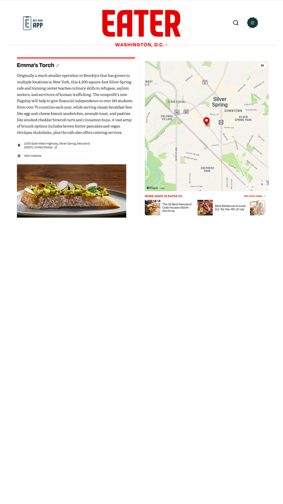 Emma’s Torch in Eater Washington, DC