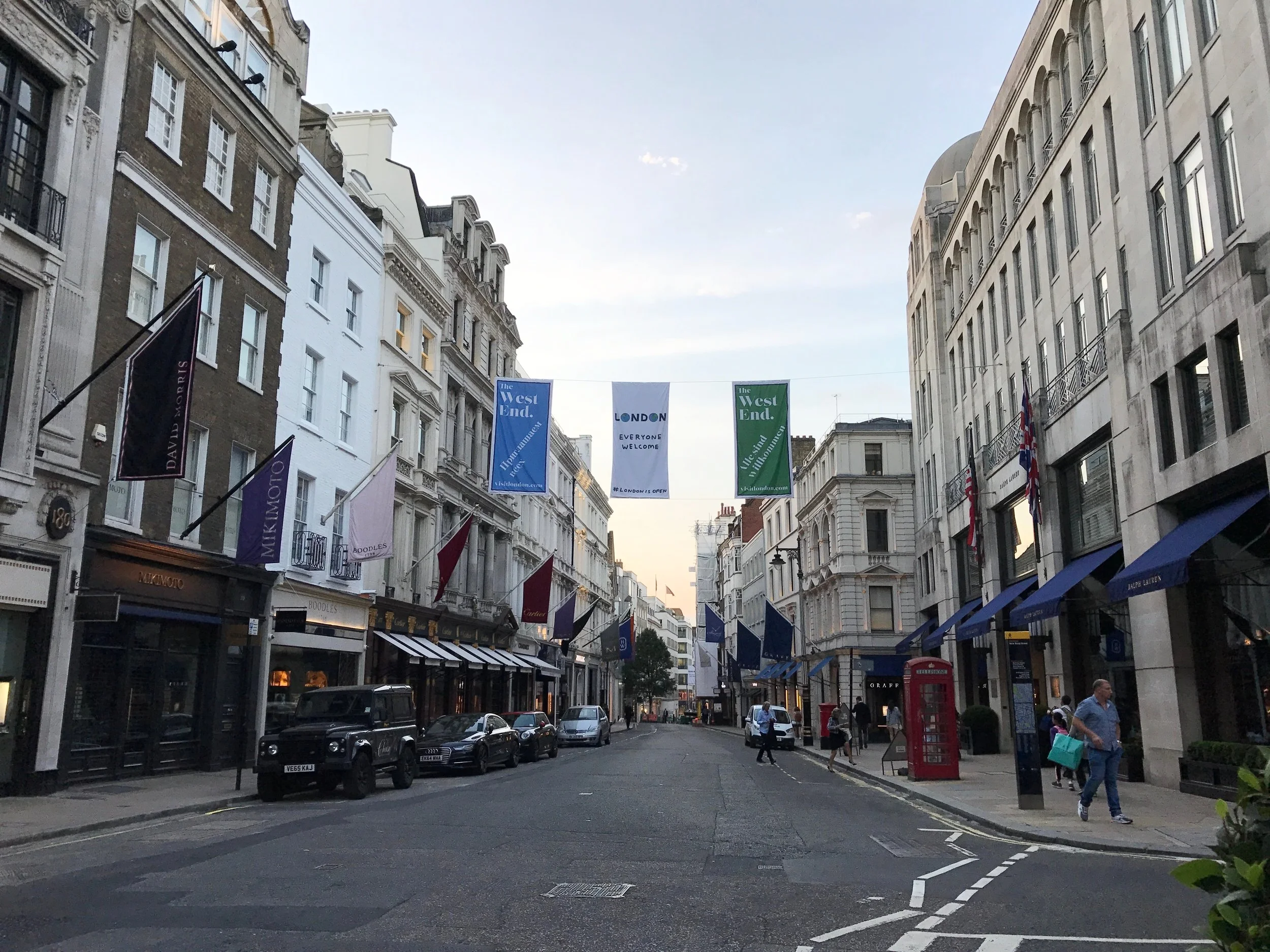 A street in the West End during my first day in London.