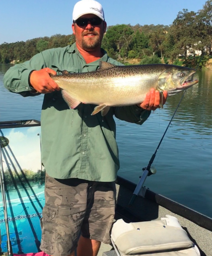 Sacramento River Salmon Fishing Guide Mike Rasmussen Holds A King Salmon