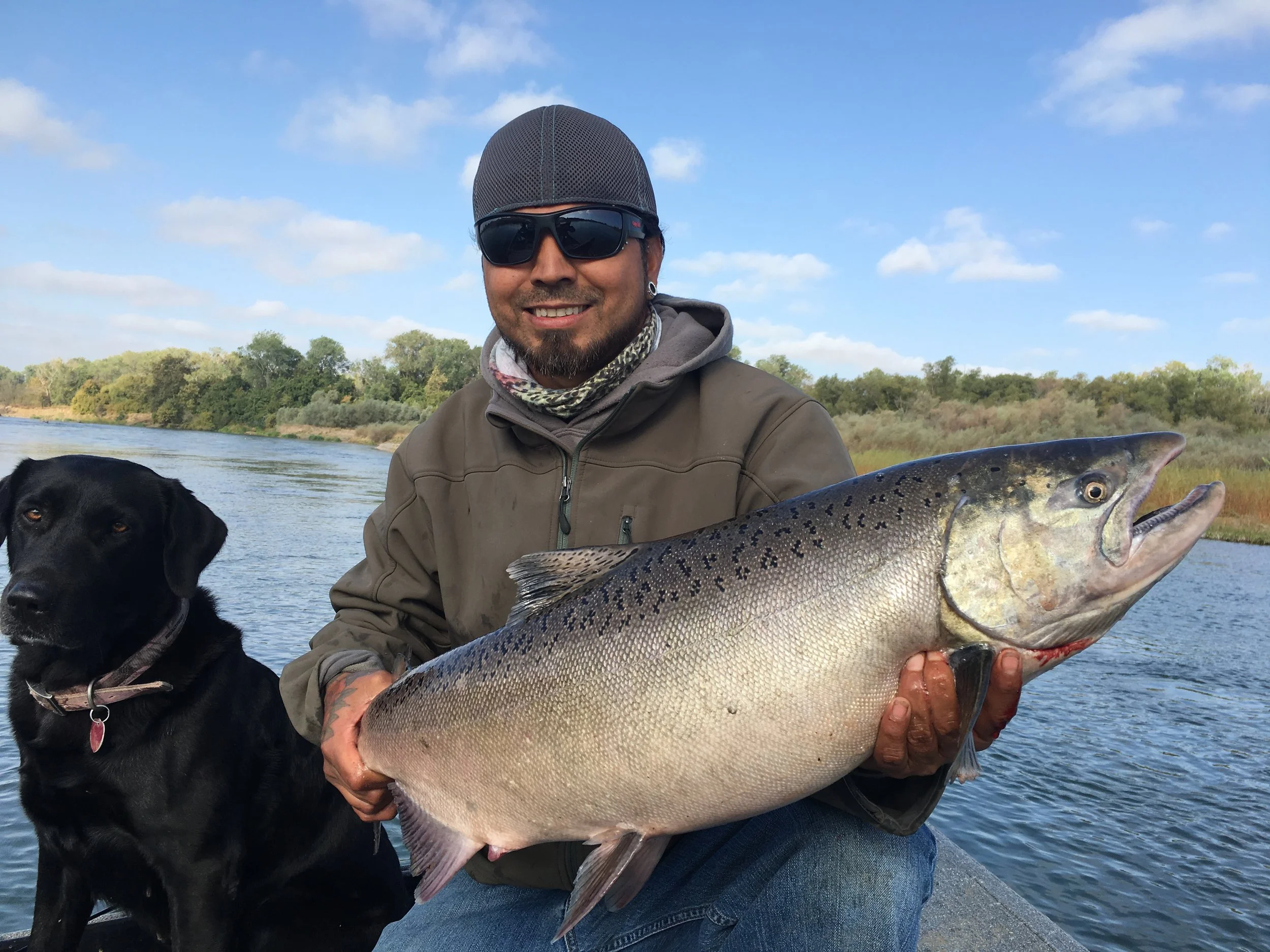 Juan Nava Holds A Big Sacramento River Salmon 