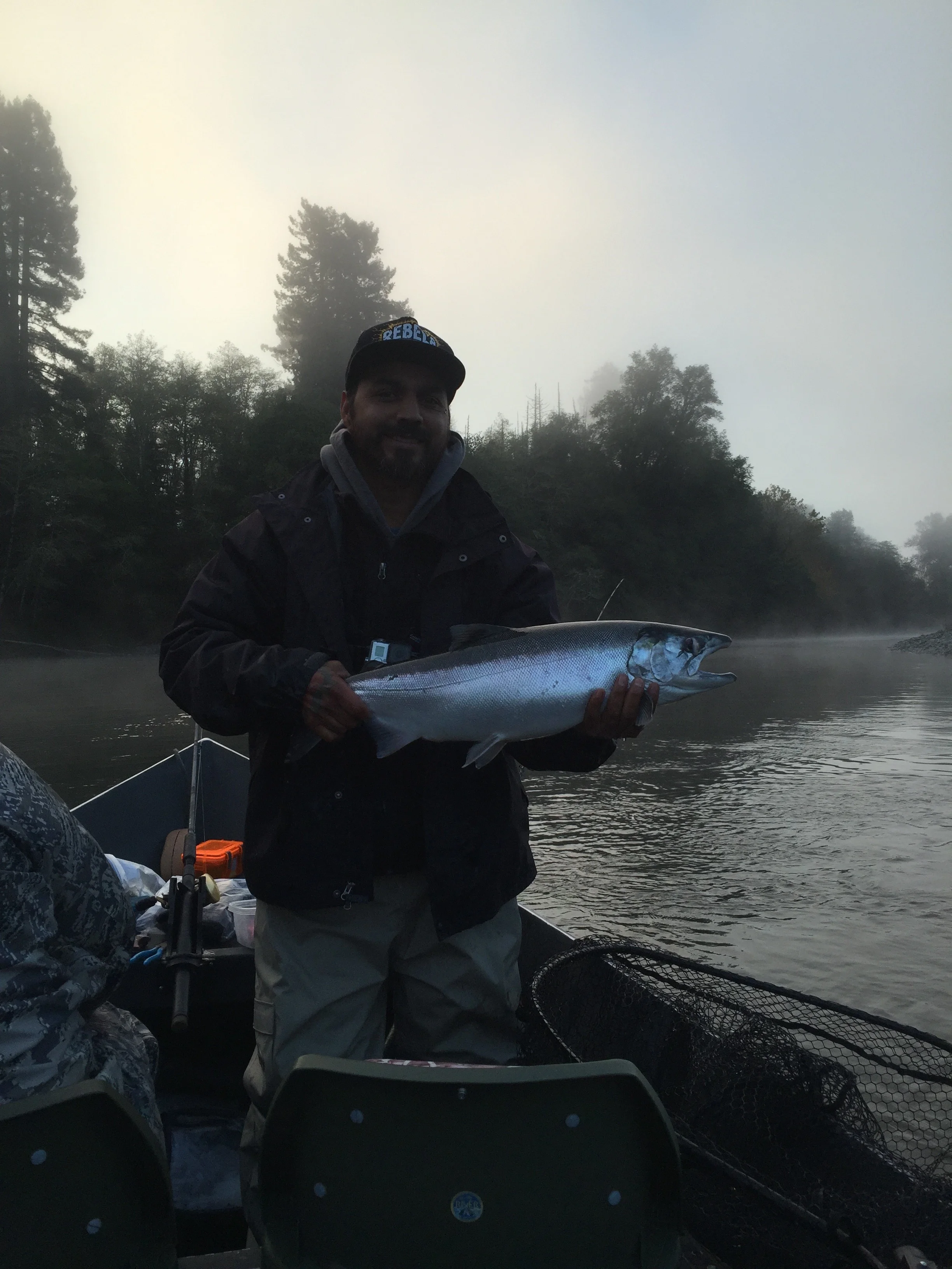 Juan Nava With A Smith River Coho Salmon