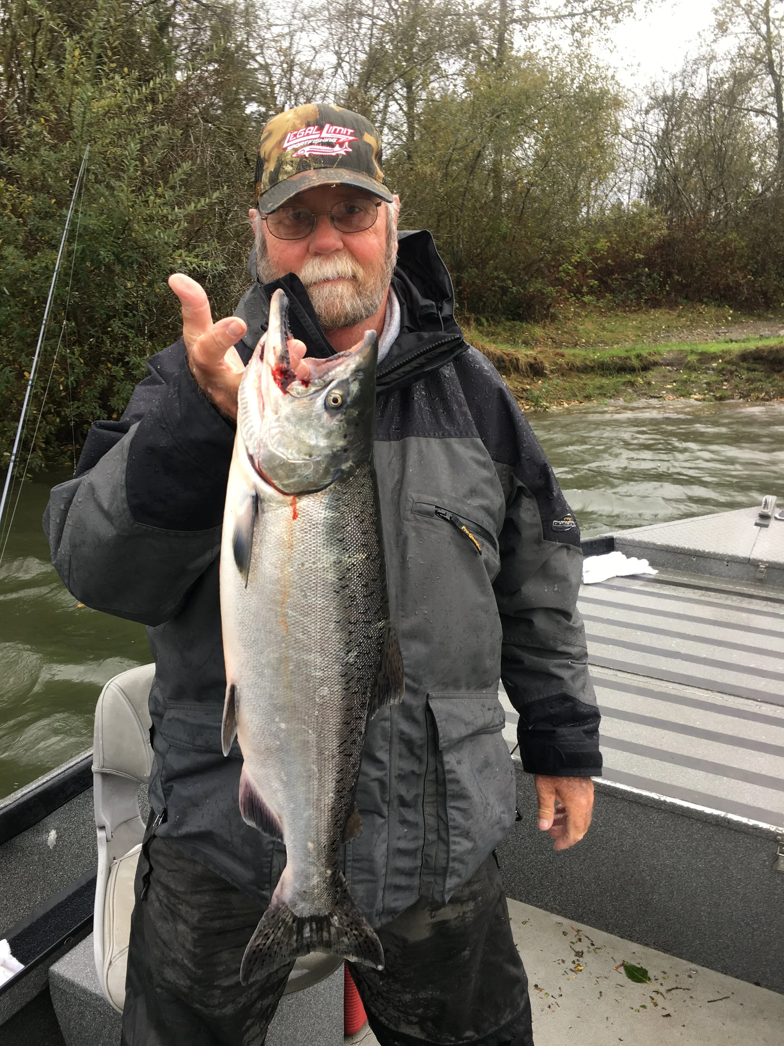 "Big John" John McGee landed his first Smith River salmon with Northern California salmon fishing guide Mike Rasmussen with SalmonSacRiver.com.