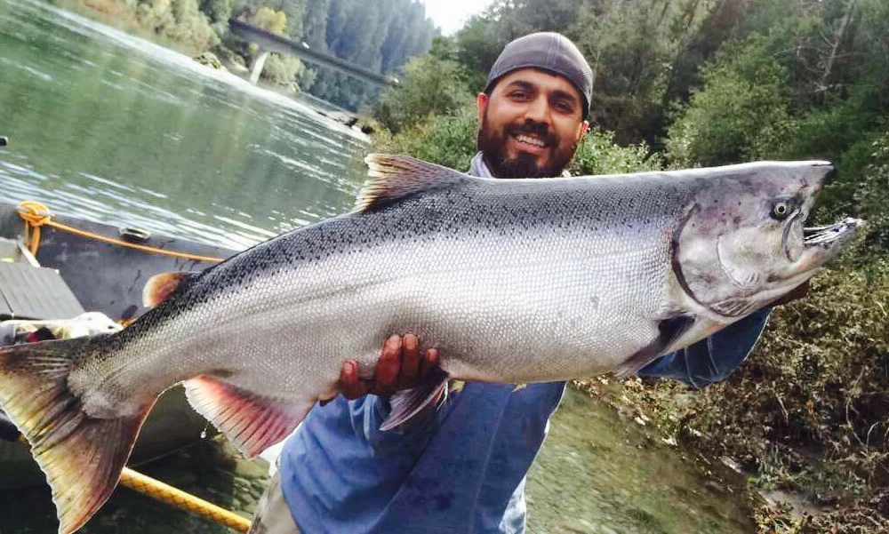 Juan Nava With A Big King Salmon From The Smith River