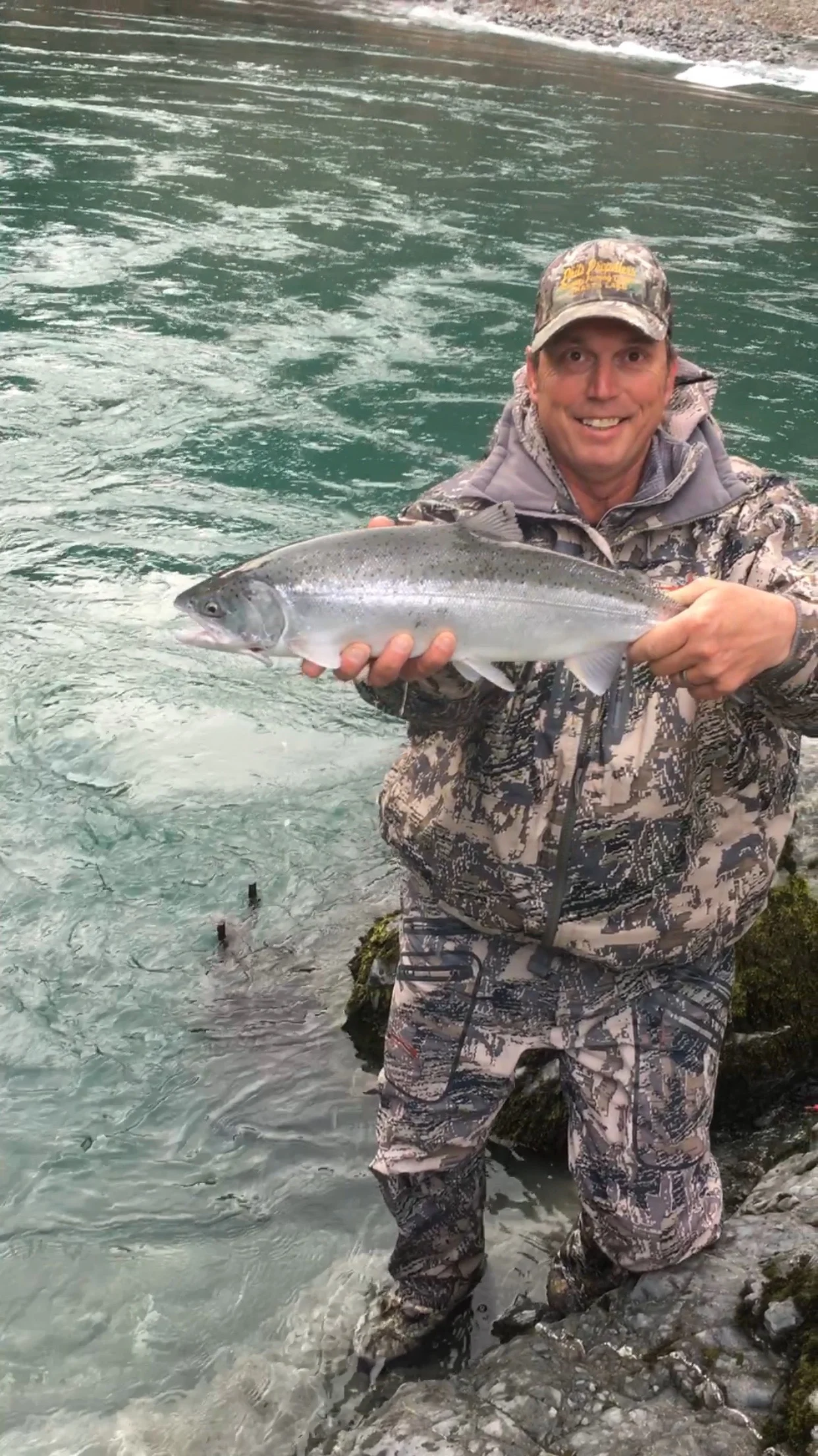 Steelhead Fishing Guide Dave Jacobs Poses With A Smith River Chrome Dome In Mid Feb