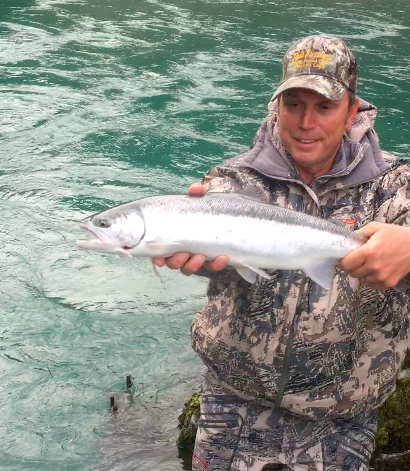 Premier Steelhead Fishing Guide Dave Jacobs Holding Smith River Chrome Dome