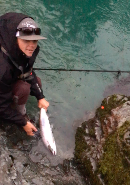 Steelhead Fishing Guide Mike Rasmussen Snaps A Photo Of Ryan Tripp