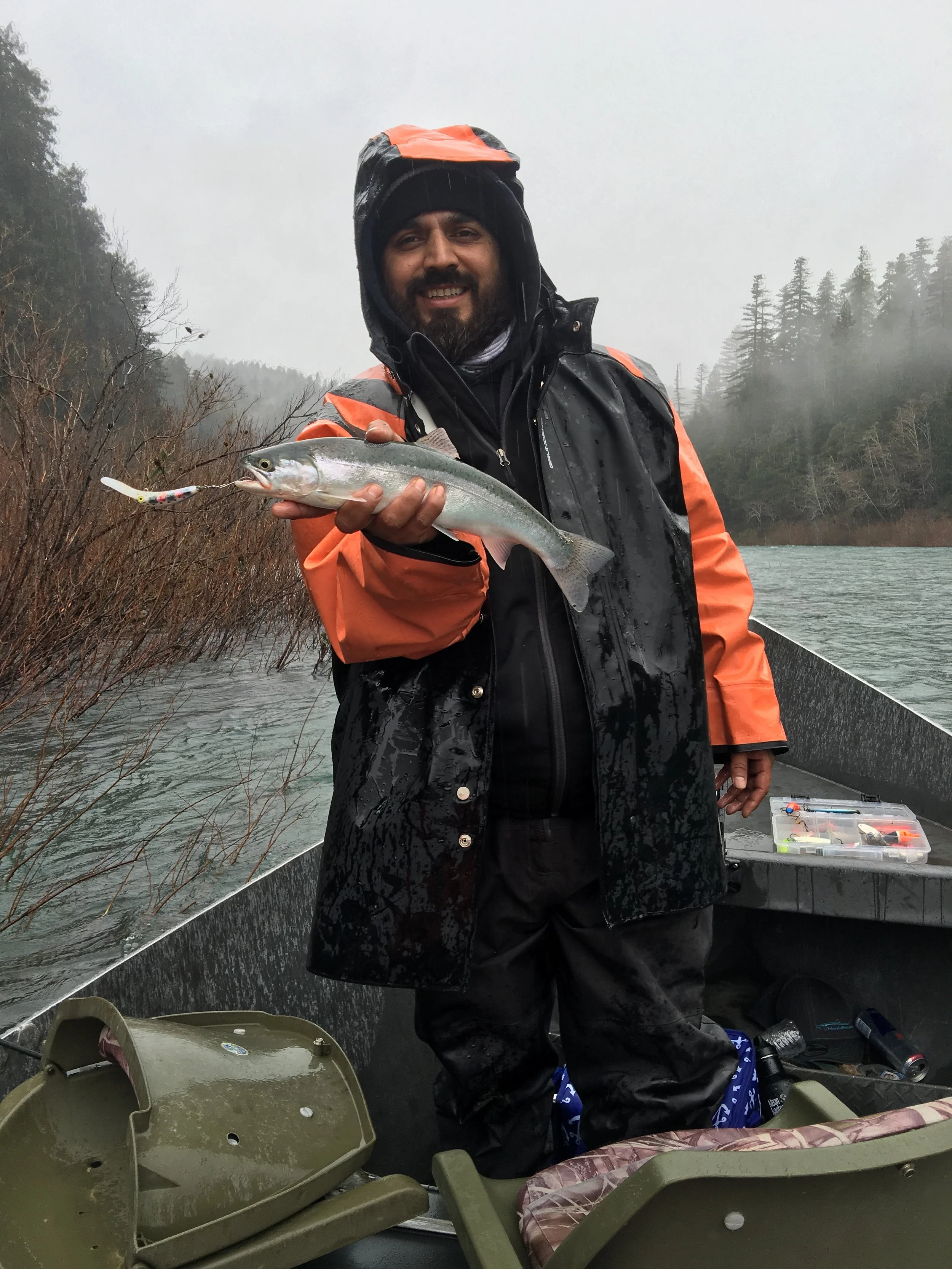 Juan Nava Holding A First Year Returning Steelhead He Caught On The Smith River