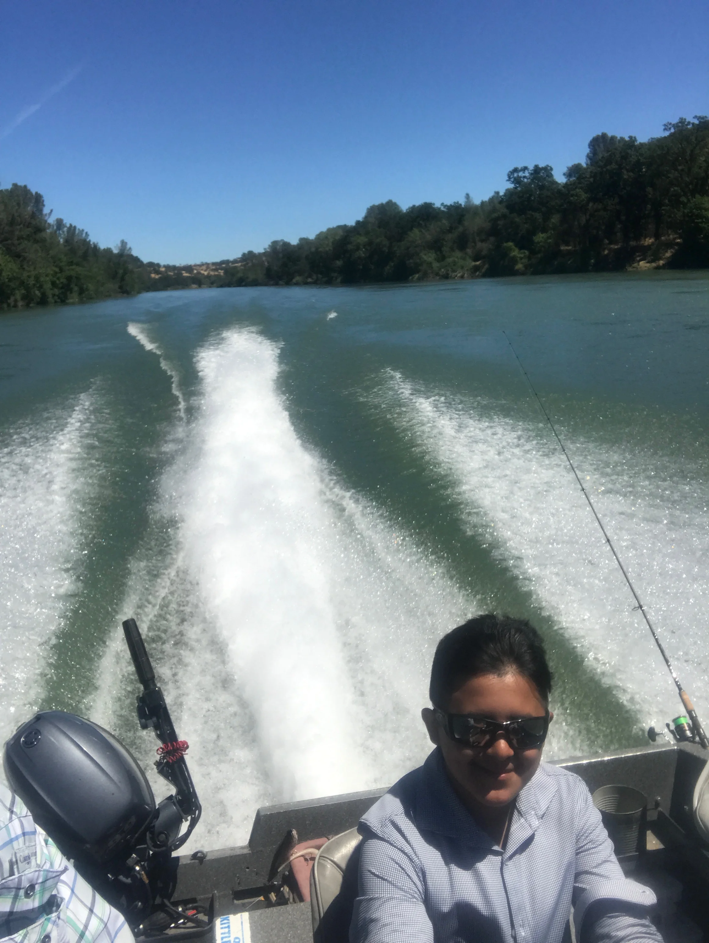 SalmonSacRiver.com Client Driving The Koffler Jet Boat