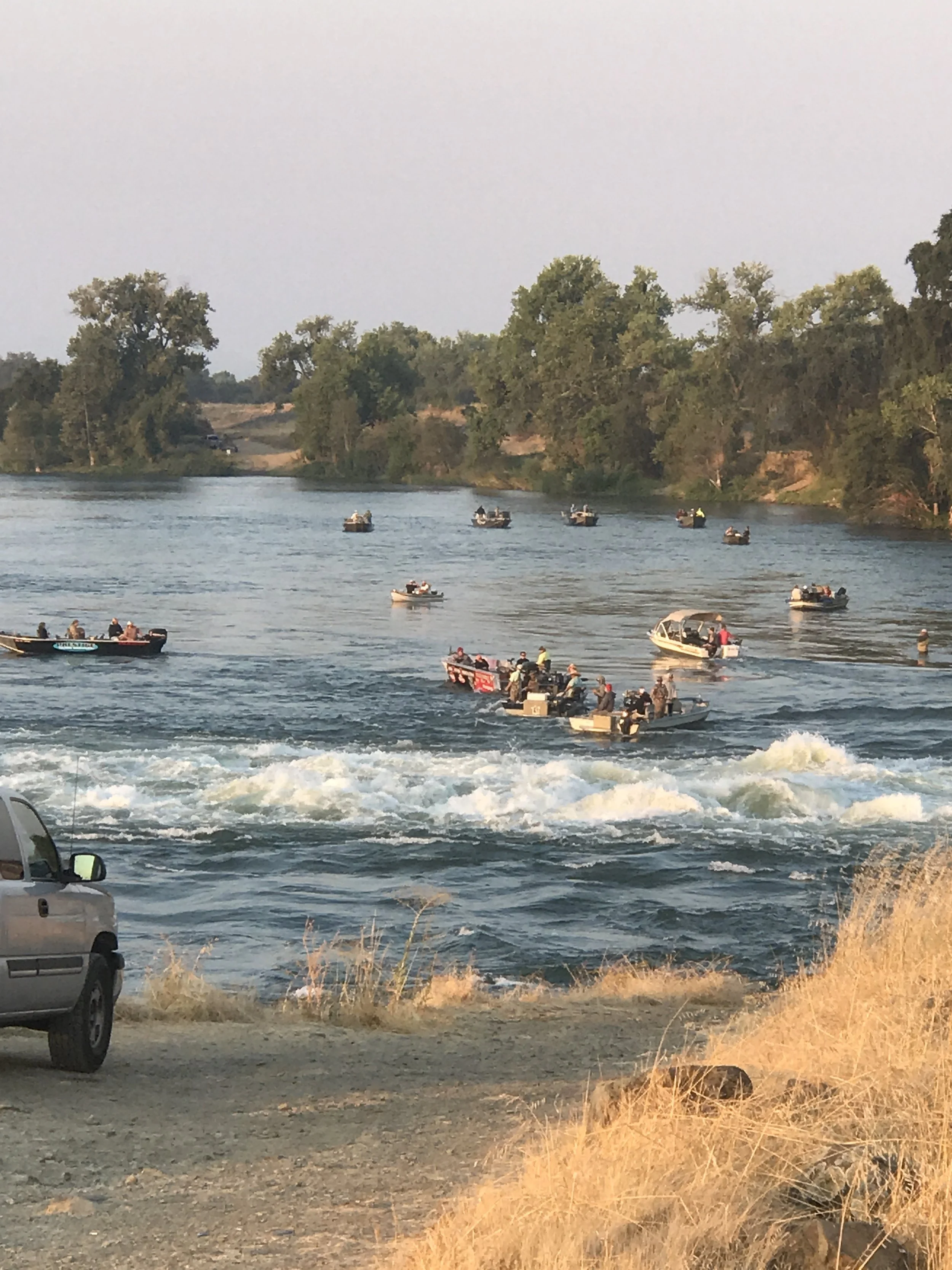 The Feather River Outlet In Oroville, Ca On A Sunday In Mid August