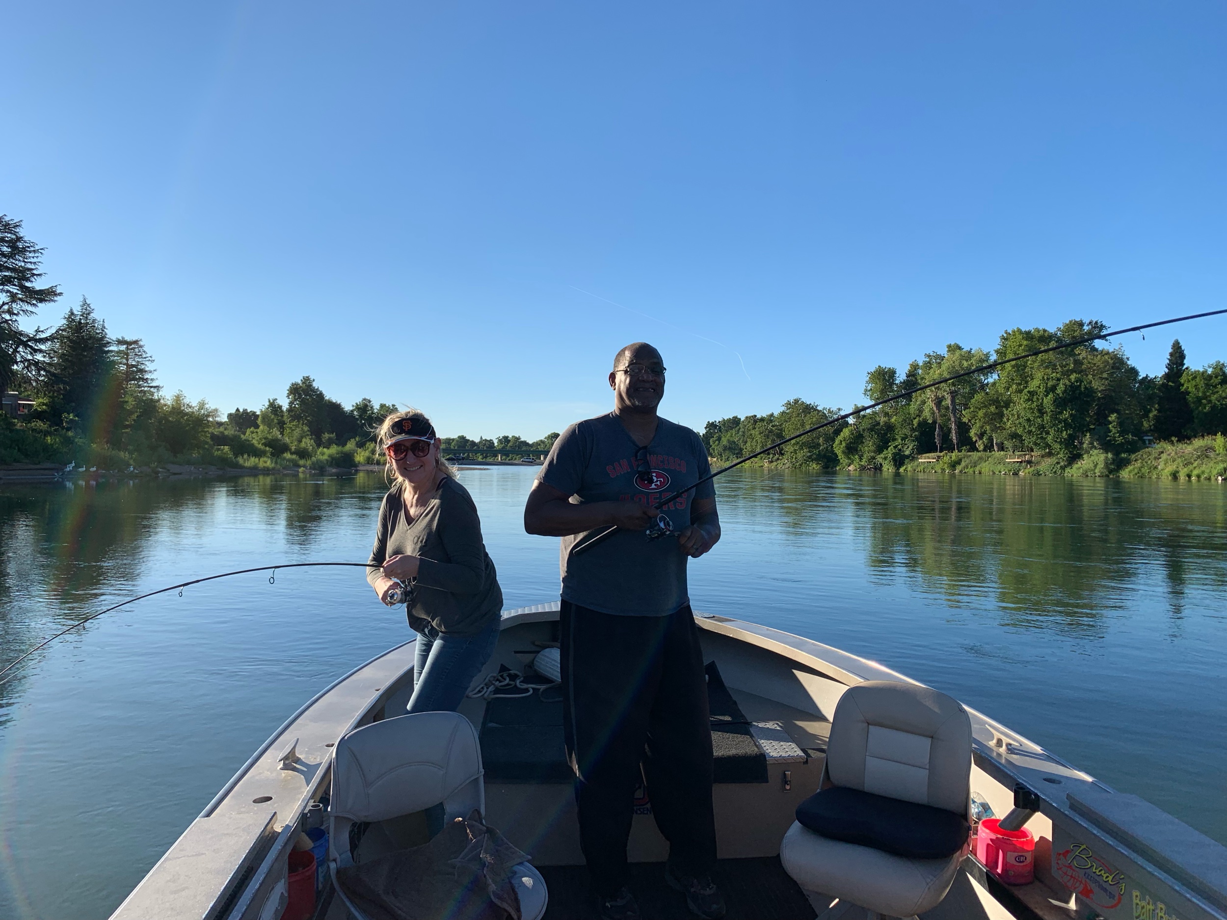 Husband And Wife Fishing On the Sacramento River