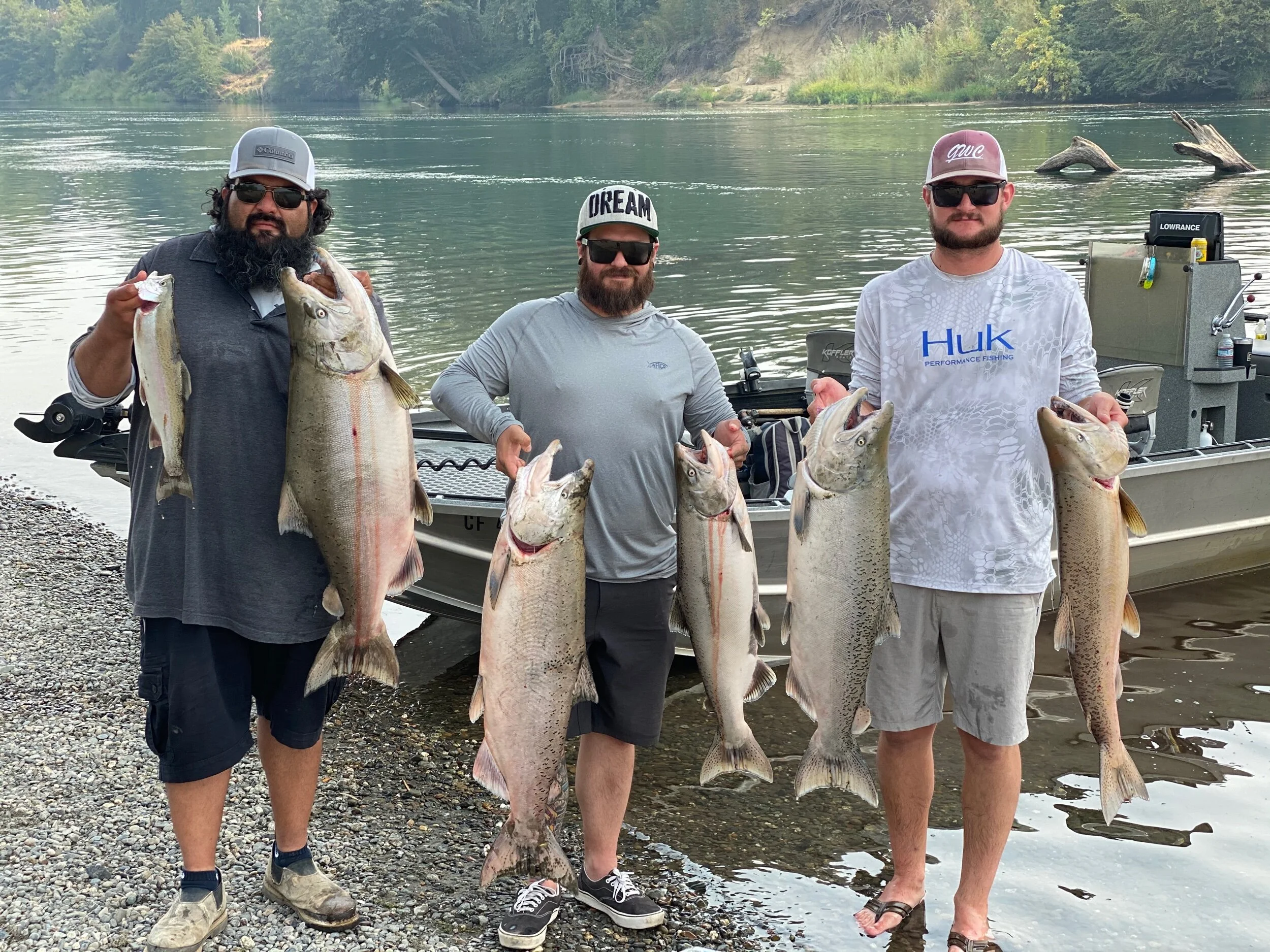 A great bag of king salmon photographed on the Woodson Bridge gravel bar this past week. Photo by Robert Petty of NorthStateSalmon.com.