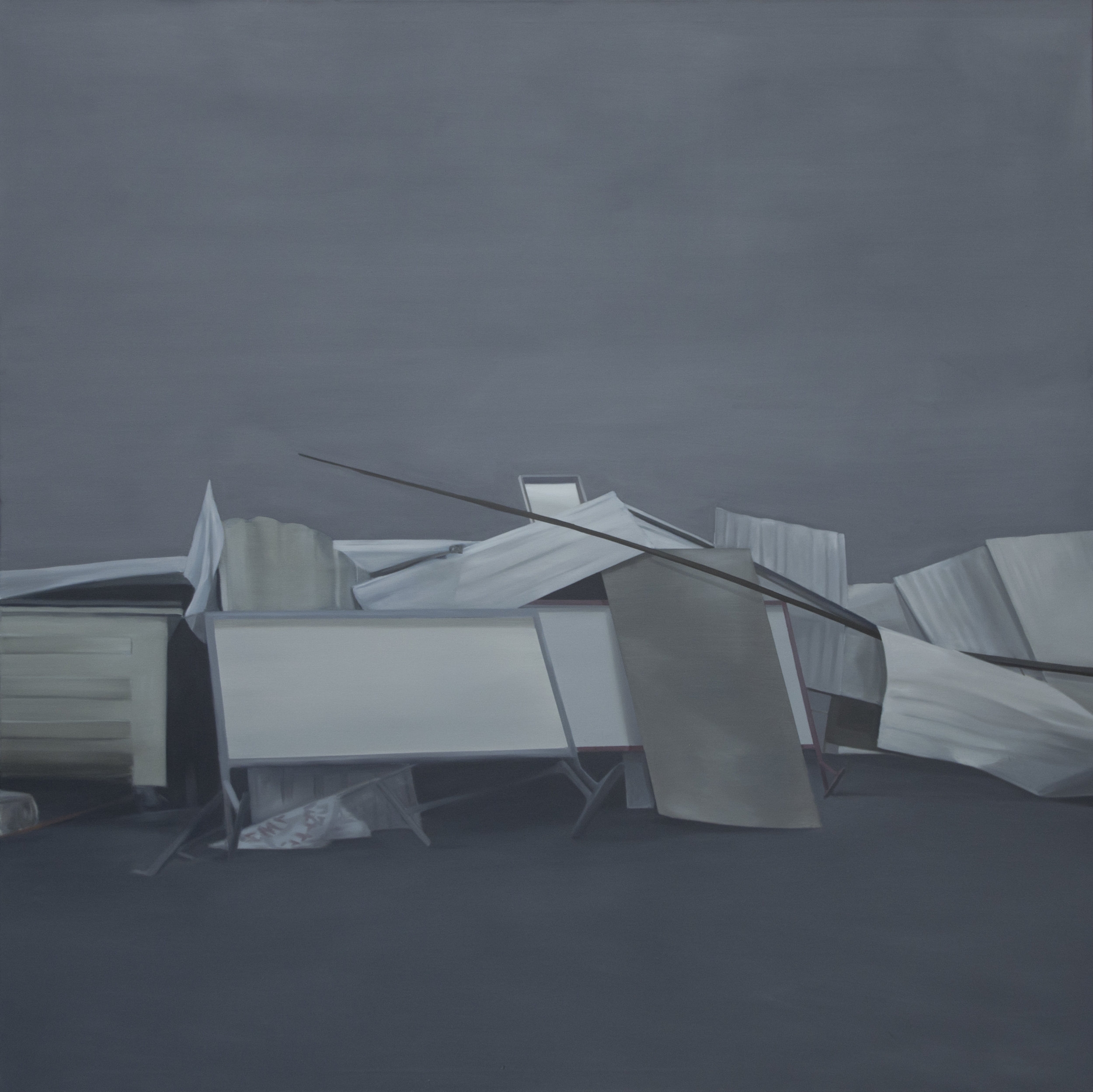 Barricade, oil on canvas, 180 x 180cm, 2017