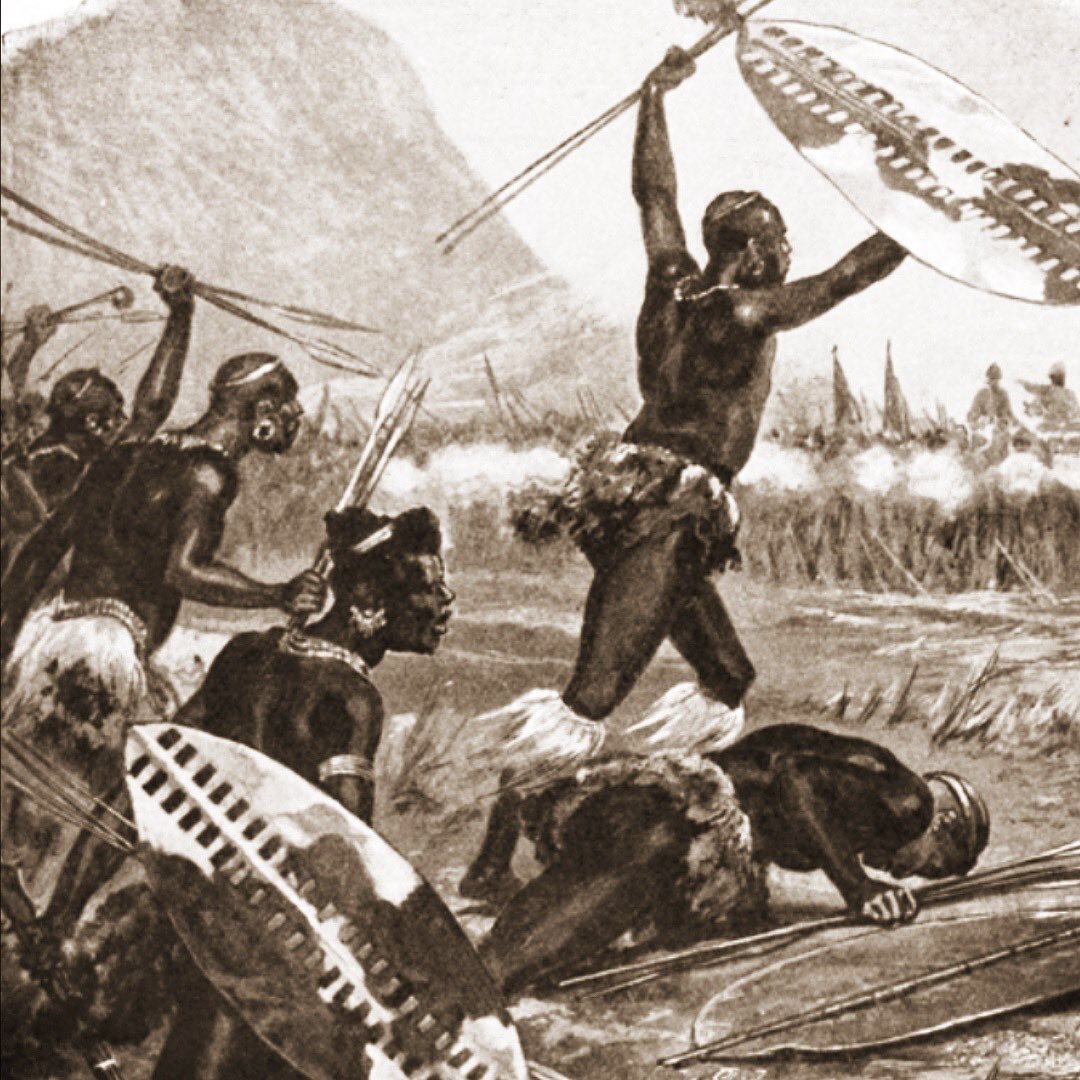 This painting was created by Richard Caton Woodville to record one of the many Zulu colonial resistance battles. 

This specific painting is of January 22, 1879, The Battle of Isandlwana&hellip; 

The Zulu kingdom was known for its military strength.