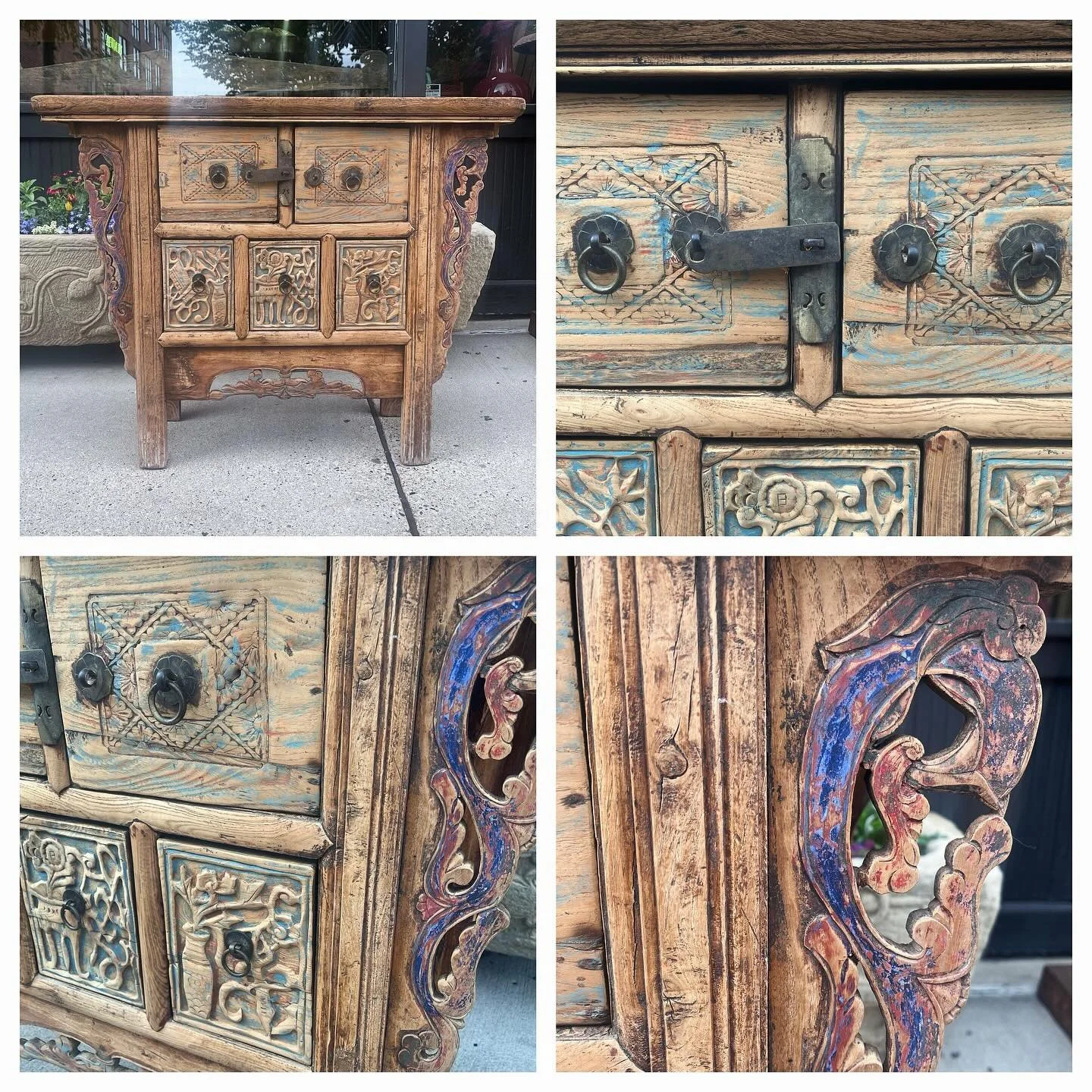 Beautiful details in this antique carved side table, 19th C, China. Sold and delivered.

#antiques #furniture #sidetable #table #asianantiques #carved #wood #details #19thcentury #unique #ooak #style #design #history #eclectic #northloop #downtown #m