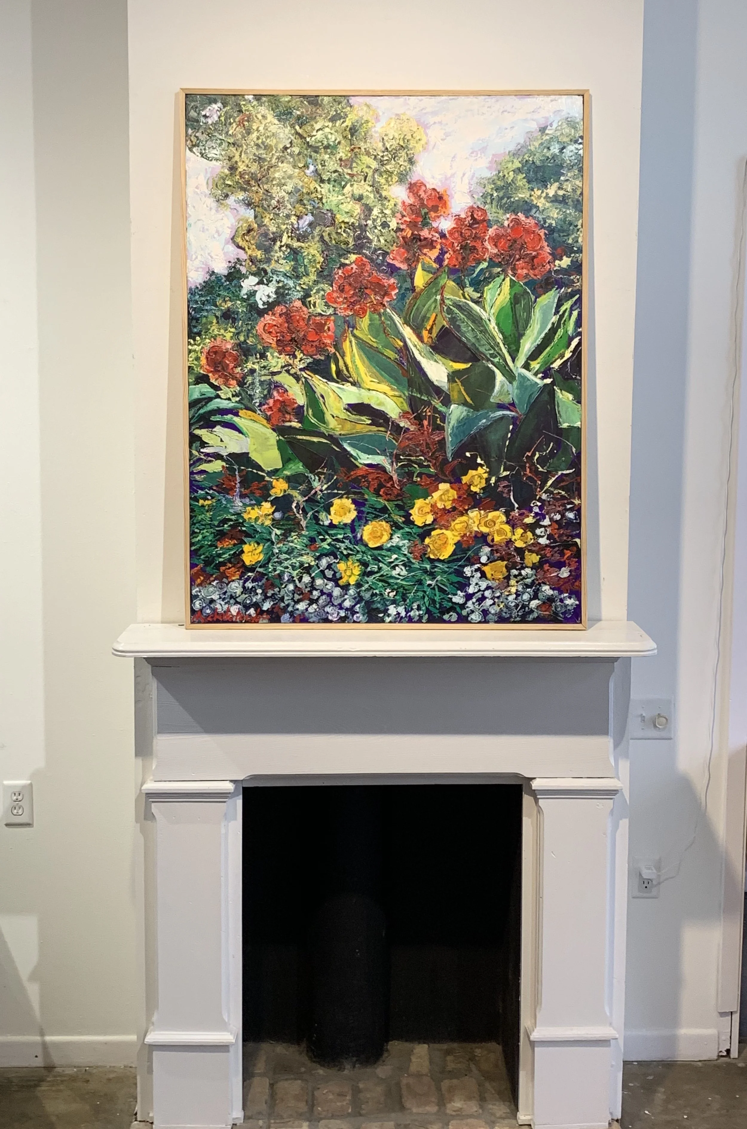 "Garden Quake," an original oil on canvas by James Michalopulos