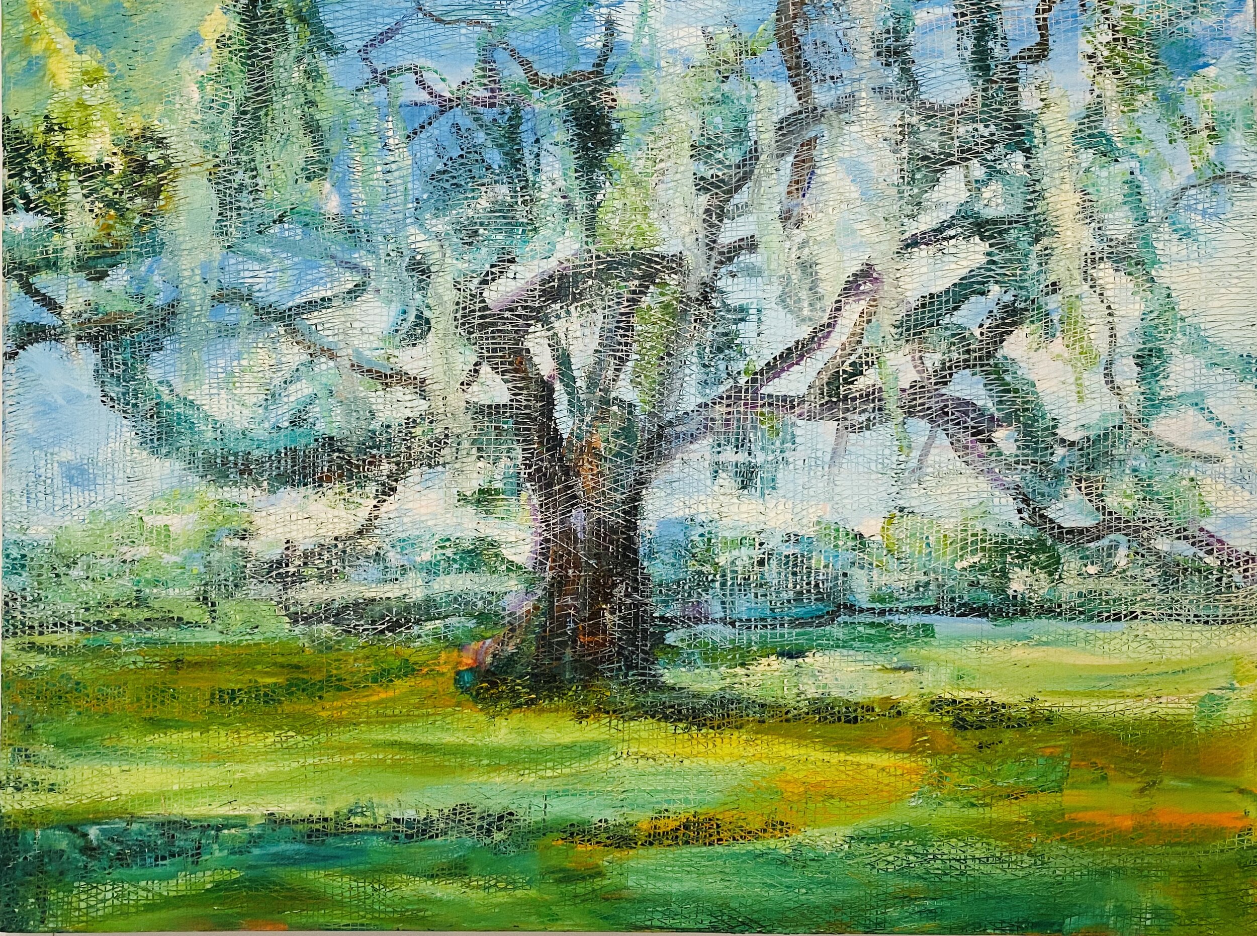 "Live Oak," a large, important original by Hunt Slonem (2010)