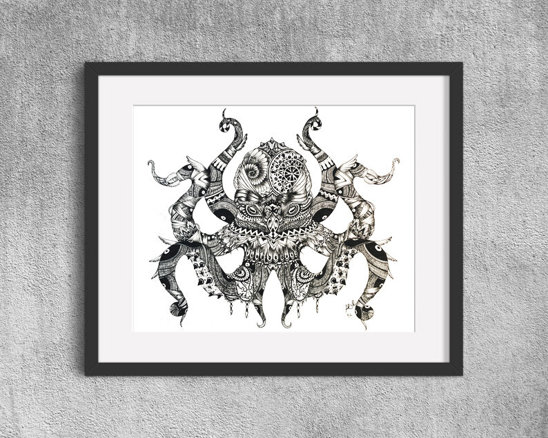 Octopus Mandala Print