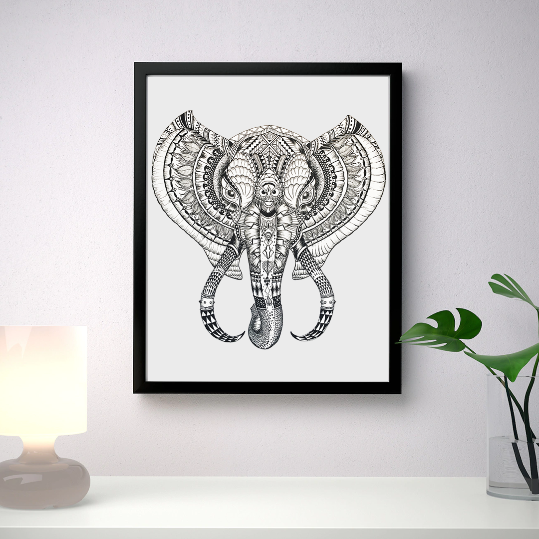 Elephant Mandala Print