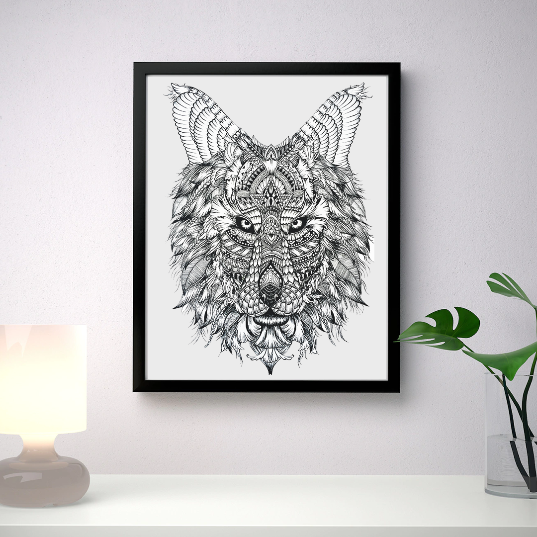 Wolf Mandala Print