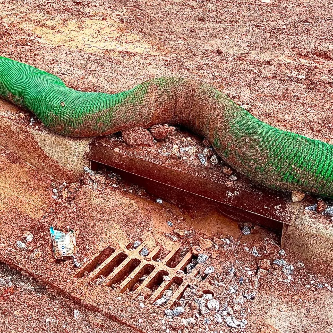 Erosion eel displaced; catch basin full
