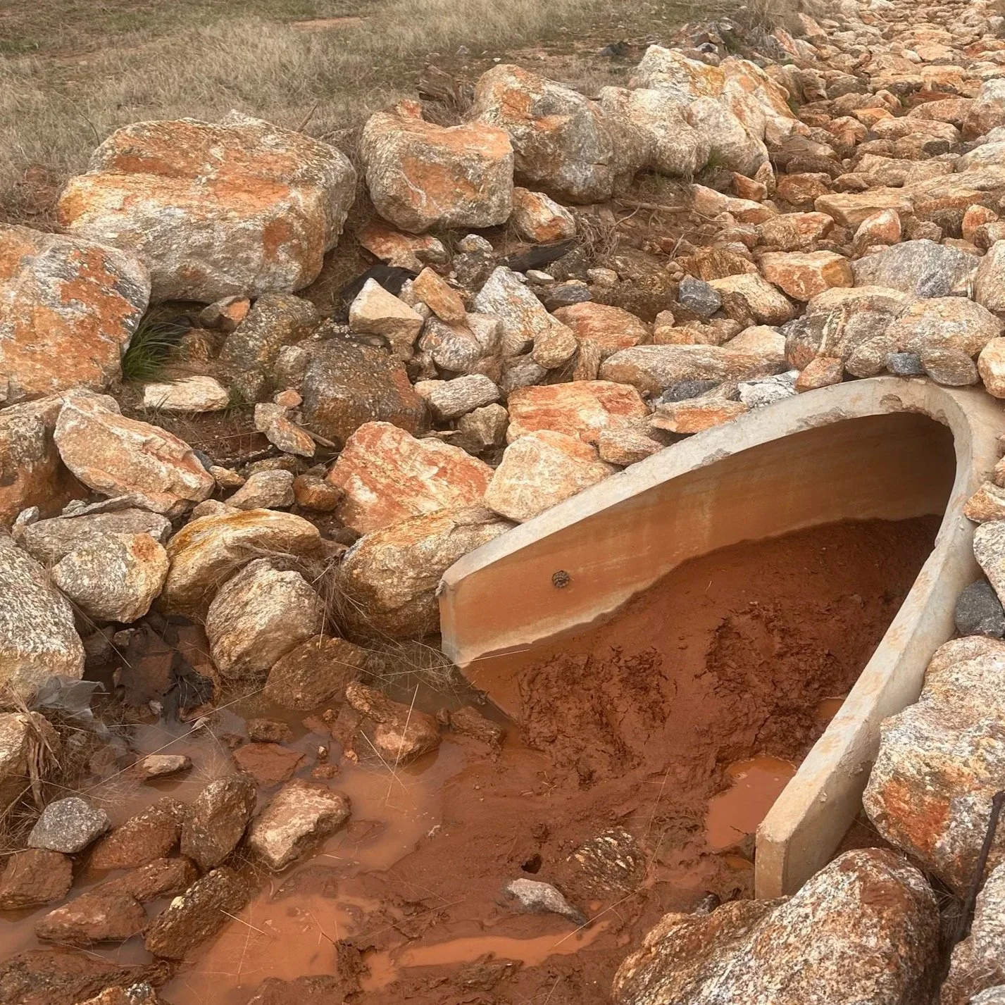 Sediment in outfall pipe