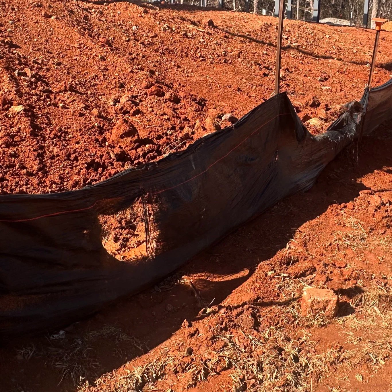 Aging silt fence