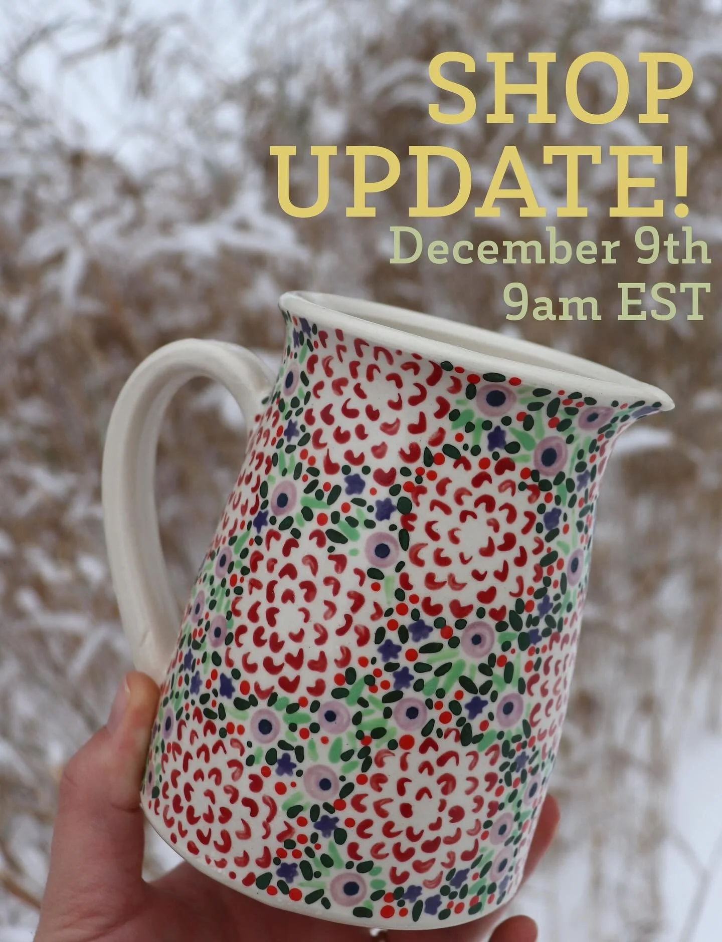 More pots coming this Tuesday! Mostly mugs and ornaments. The kiln is firing as we speak, a toasty 2000 degrees on this cold Sunday morning ❤️&zwj;🔥